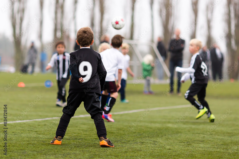 Soccer boys chasing ball