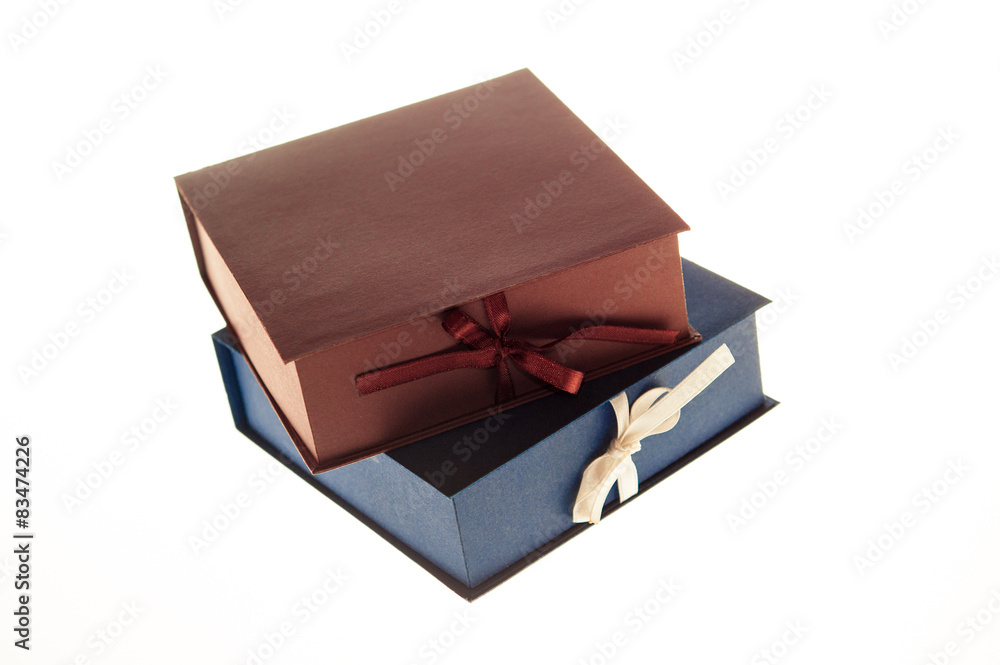 Two boxes for gifts isolated on white background Two boxes for gifts isolated on white background