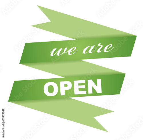 sticker we are open