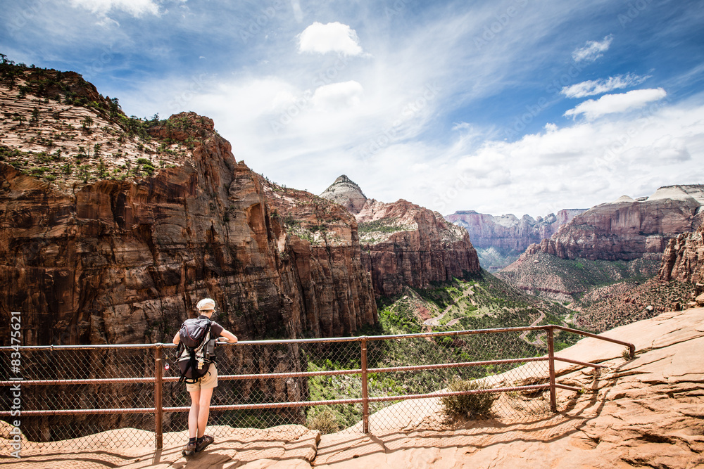 Naklejka premium Randonneuse à Zion