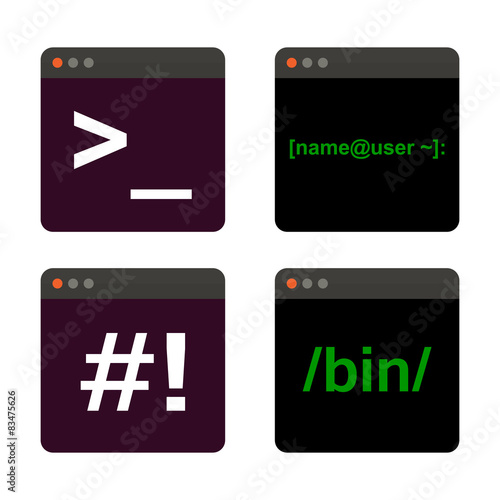 Terminal startup icon set, direct access to system via command