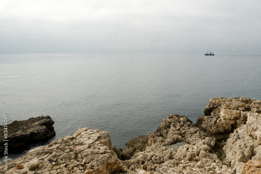 Rugged coastline of Khersones Cape near Sevastopol, Crimea