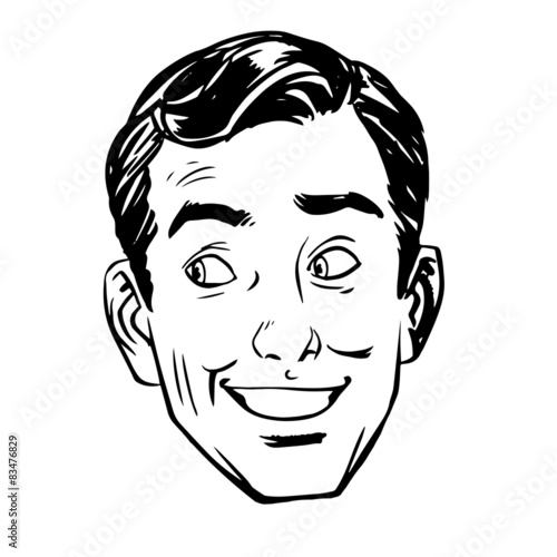 sketch joke smile head male