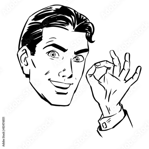 Sketch a man wants gesture okay
