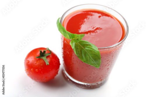 Wallpaper Mural Glass of fresh tomato juice isolated on white Torontodigital.ca