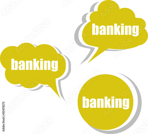 banking. Set of stickers, labels, tags. Template