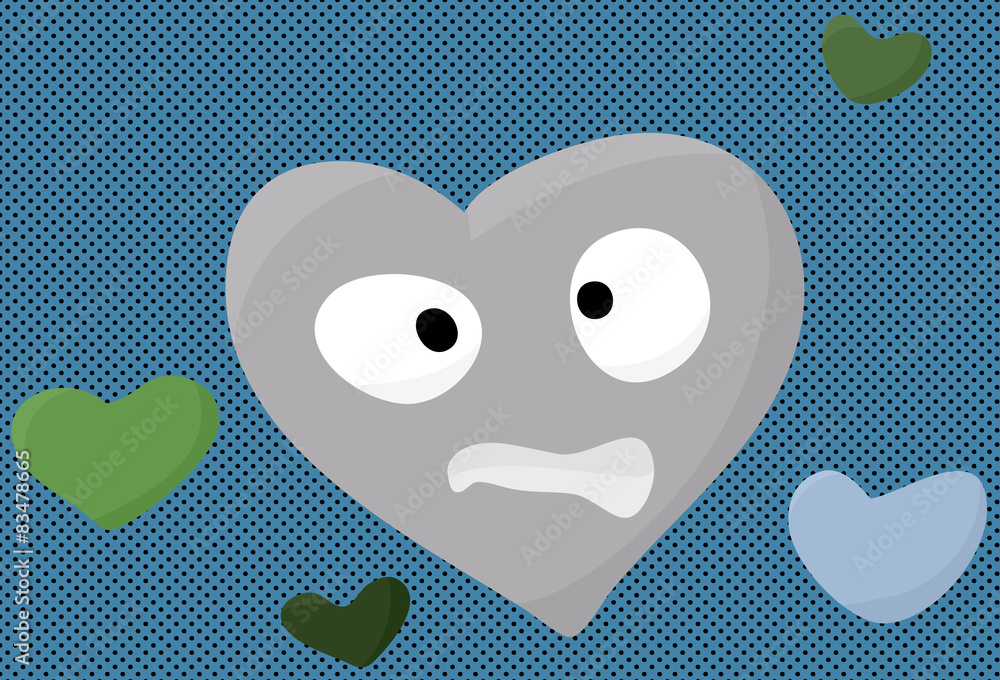 Nervous Blue Heart Symbol Nervous Blue Heart Symbol
