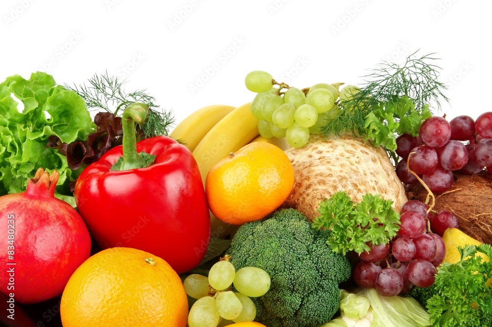 Dietetic set of paleo diet of vegetables and fruits Dietetic set of paleo diet of vegetables and fruits