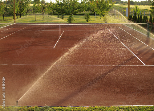 Tennis court watering