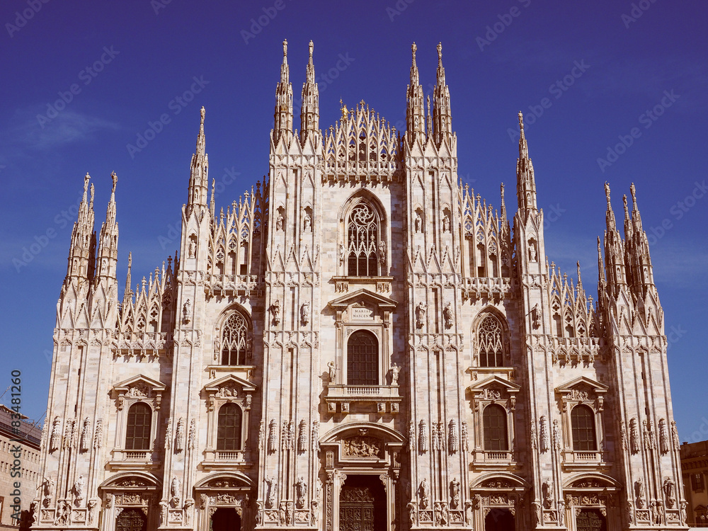 Retro look Milan Cathedral