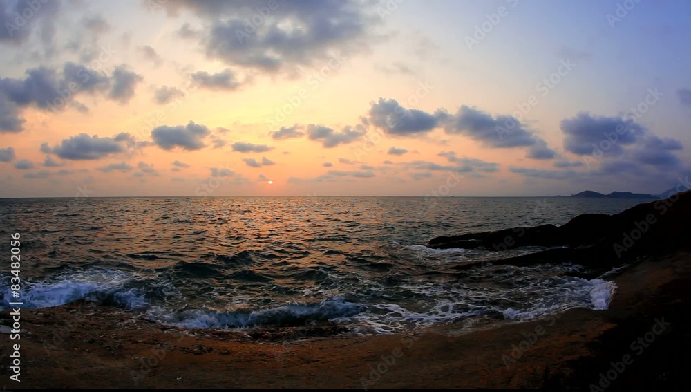 tropical sea and sky sunset at summer time from fisheye lens tropical sea and sky sunset at summer time from fisheye lens