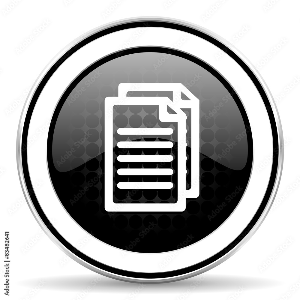 document icon, black chrome button, pages sign document icon, black chrome button, pages sign