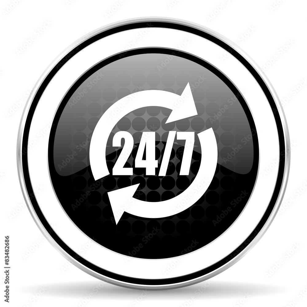service icon, black chrome button service icon, black chrome button