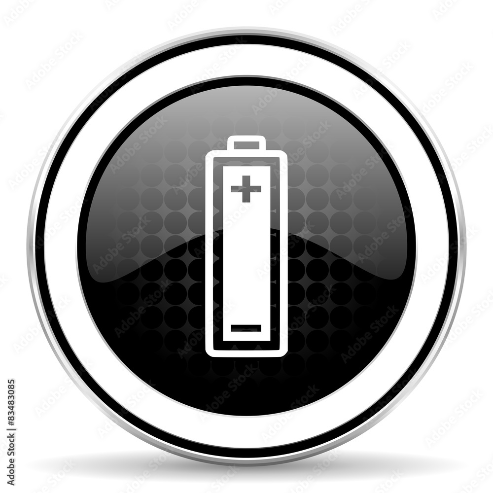 battery icon, black chrome button, power sign battery icon, black chrome button, power sign