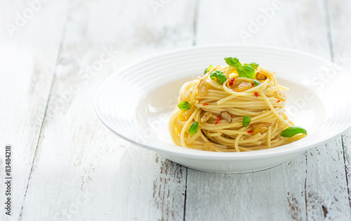 Pasta, Spageti olive oil and peperoncino