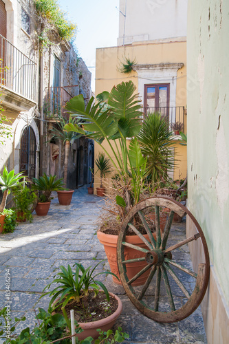 Views of some corners along the streets of Ortigia  Syracuse