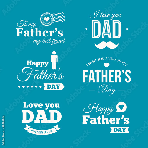 Happy fathers day logo, badge, signs and symbol