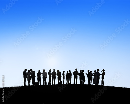 Business People Outdoors Meeting Team Teamwork Support Concept