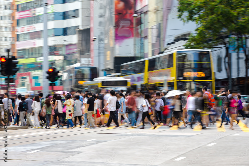 Fototapeta premium Pedestrians in Business District of Hong Kong