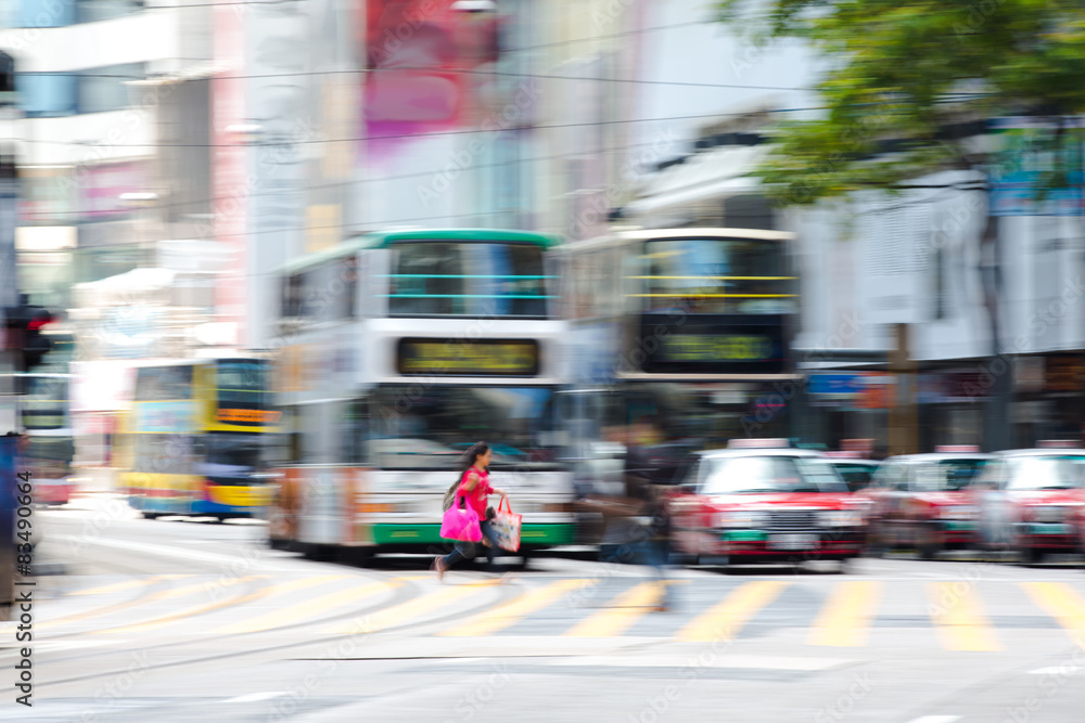 Pedestrians in Business District of Hong Kong