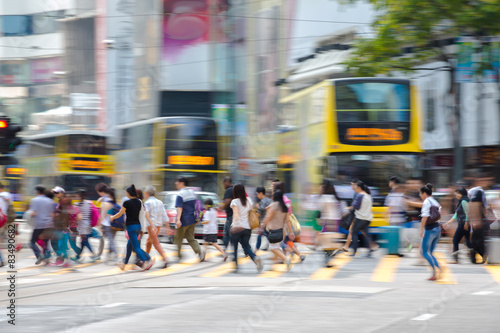 Pedestrians in Business District of Hong Kong