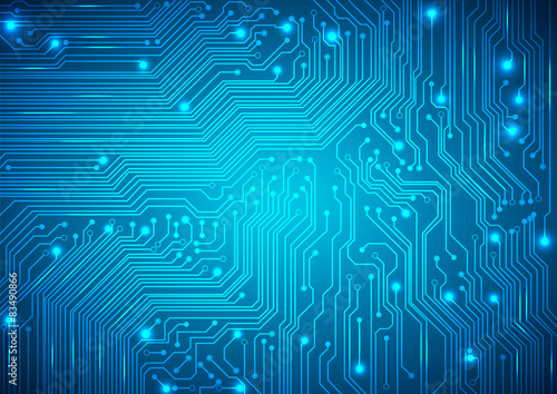 circuit board vector blue background