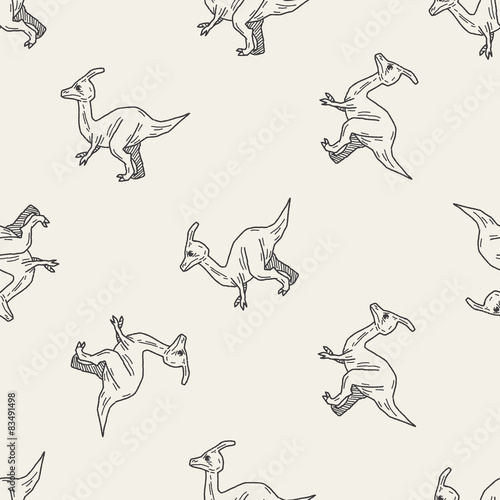 dinosaur doodle seamless pattern background