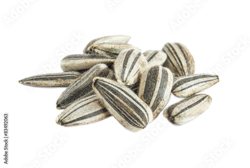 dried sunflower seed isolated on white