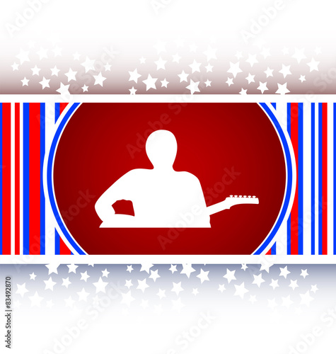 guitarist web icon button isolated on white