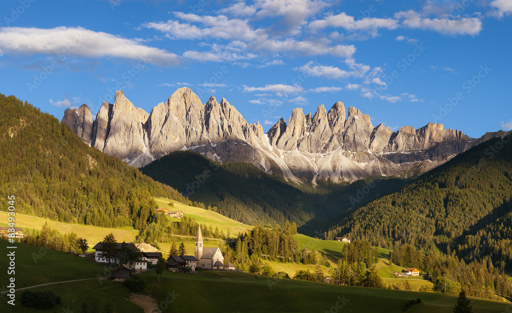 Panorama of Geisler (Odle) Dolomites Group
