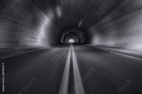 Motion blured old tunnel