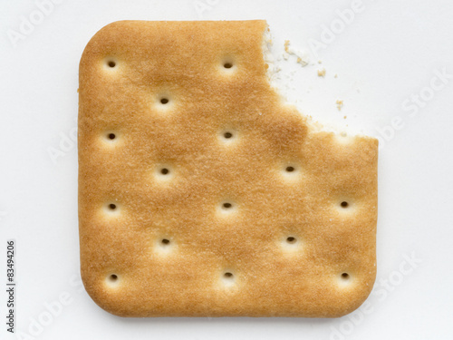 bitten cracker isolated