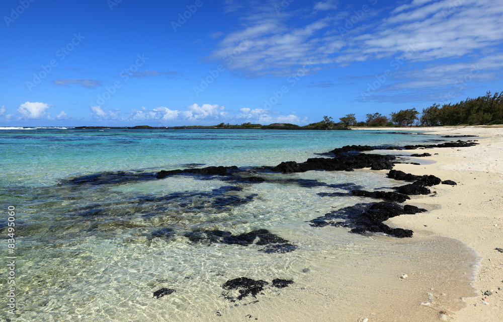 côte et plage sauvage de l'île maurice