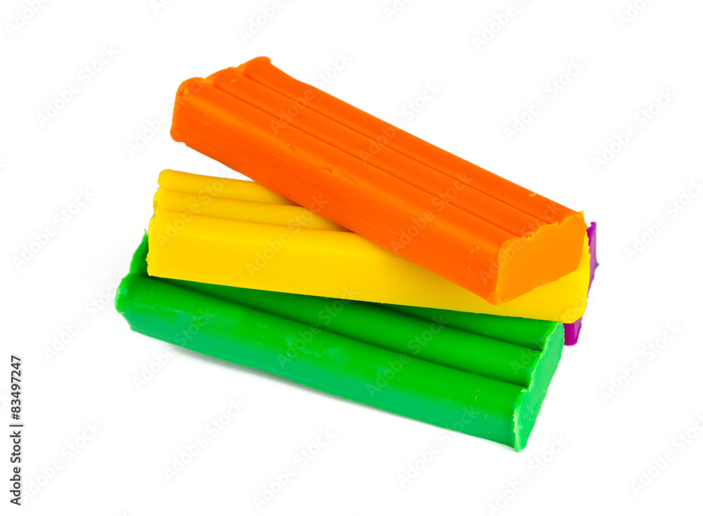 new colorful plasticine isolated on white new colorful plasticine isolated on white