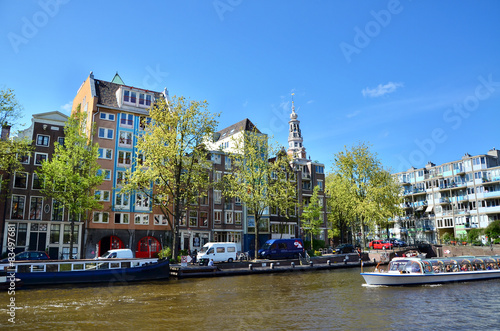 Amsterdam canals and typical houses © siraanamwong