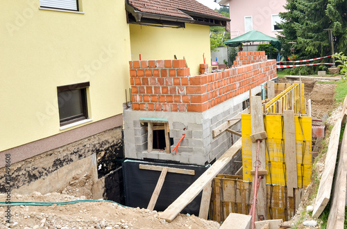 formwork for the concrete stariway in a family house photo