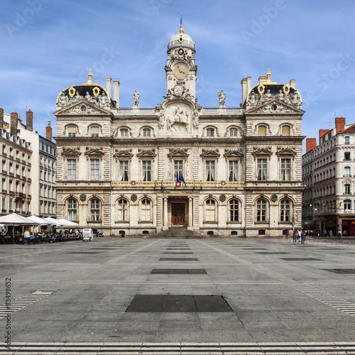 The famous Terreaux square in Lyon city photo
