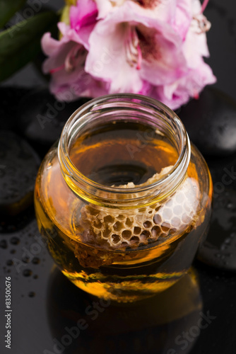 Fresh honey with honeycomb