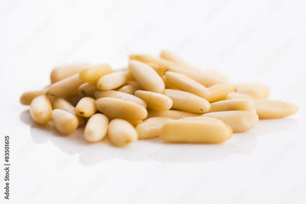 pine nuts isolated on white pine nuts isolated on white