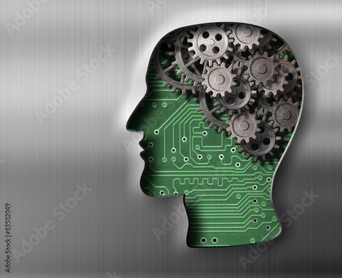 Brain model in metal plate