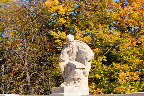 Statue of Aristophanes in amphiteatre in Lazienki park, Warsaw