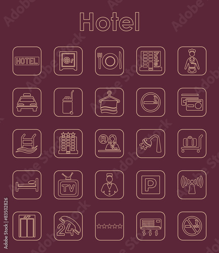 Set of hotel simple icons