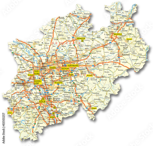 Nordrhein-Westfalen Landkarte