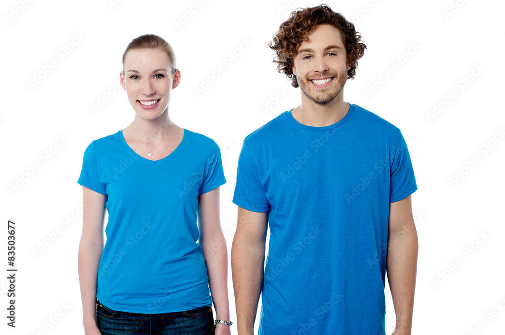 Smiling couple in casuals Smiling couple in casuals