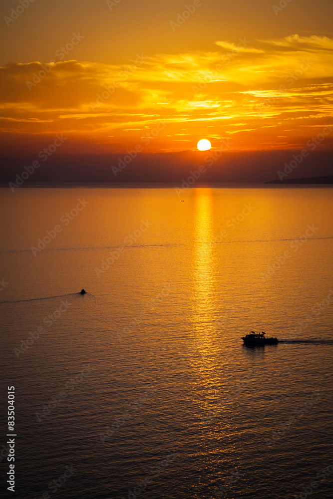sunset over the Mediterranean sea