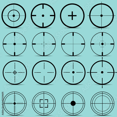 Set of different sights on a turquoise background vector