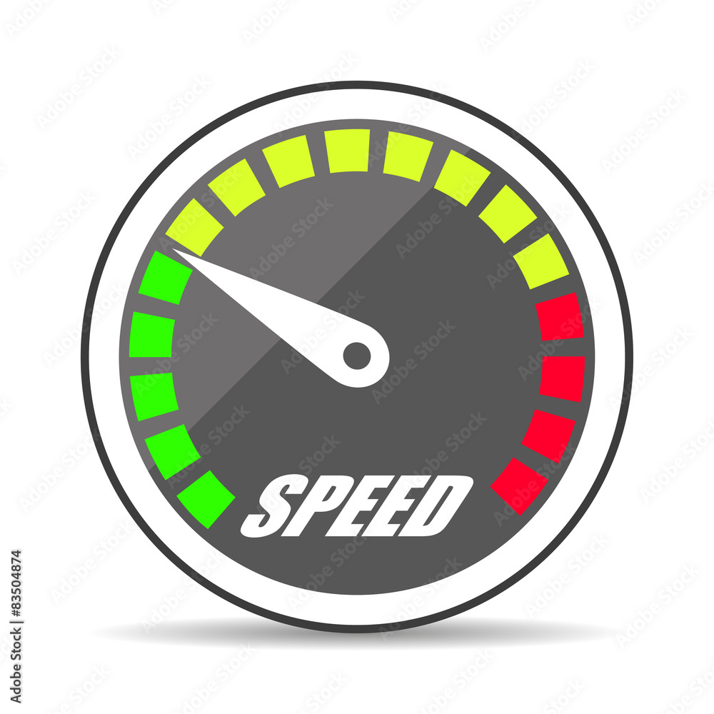 icon speedometer with shadow vector illustration icon speedometer with shadow vector illustration