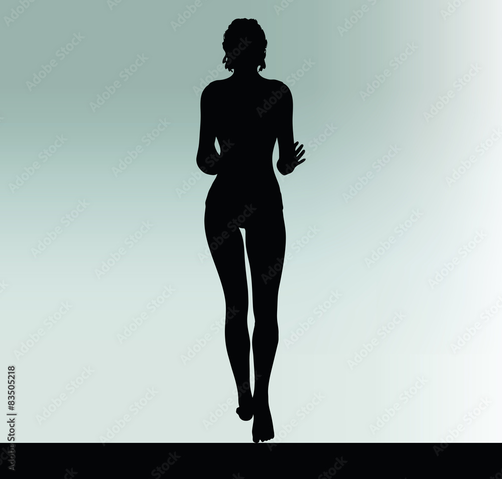woman silhouette with hand gesture push or stop woman silhouette with hand gesture push or stop