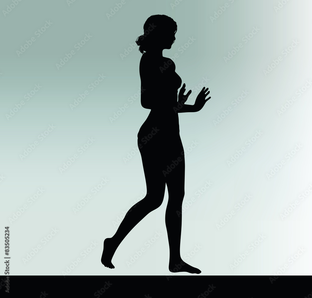 woman silhouette with hand gesture push or stop woman silhouette with hand gesture push or stop