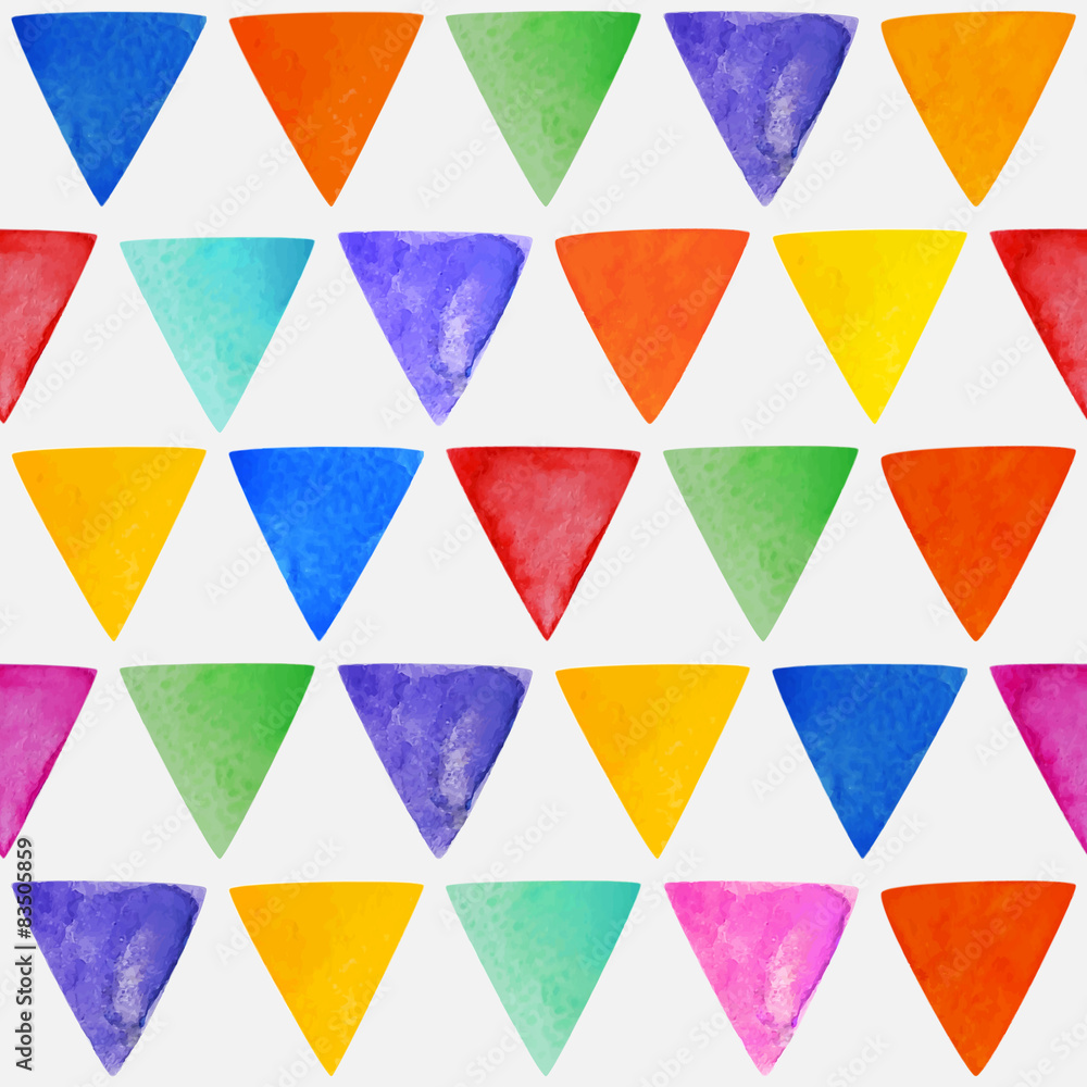 Seamless abstract watercolor  triangular background.
